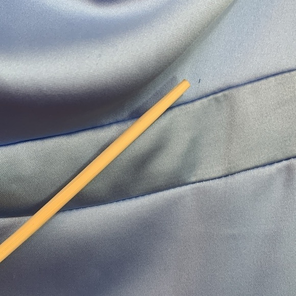 Ieena for MacDuggal NWT 1 Shoulder Long Sleeve Satin Cocktail Dress 8 FLAWS - Picture 6 of 11